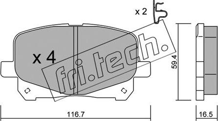 Fri.Tech. 459.0 - Kit pastiglie freno, Freno a disco autozon.pro