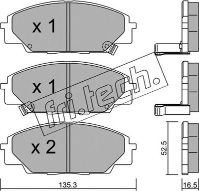 Fri.Tech. 450.0 - Kit pastiglie freno, Freno a disco autozon.pro