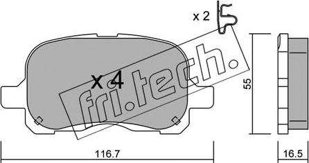 Fri.Tech. 458.0 - Kit pastiglie freno, Freno a disco autozon.pro