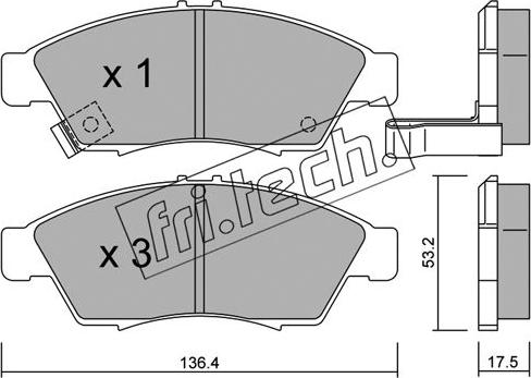 Fri.Tech. 453.0 - Kit pastiglie freno, Freno a disco autozon.pro