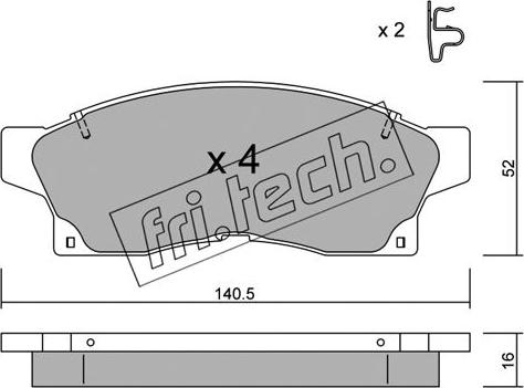 Fri.Tech. 460.0 - Kit pastiglie freno, Freno a disco autozon.pro