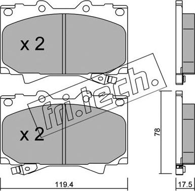 Fri.Tech. 468.0 - Kit pastiglie freno, Freno a disco autozon.pro