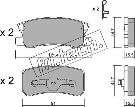 Fri.Tech. 415.0 - Kit pastiglie freno, Freno a disco autozon.pro