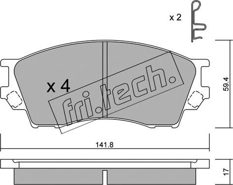 Fri.Tech. 489.0 - Kit pastiglie freno, Freno a disco autozon.pro