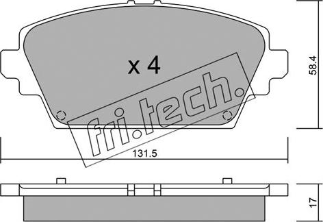 Fri.Tech. 480.0 - Kit pastiglie freno, Freno a disco autozon.pro