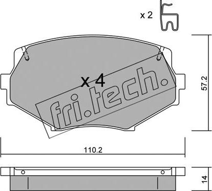 Fri.Tech. 488.0 - Kit pastiglie freno, Freno a disco autozon.pro