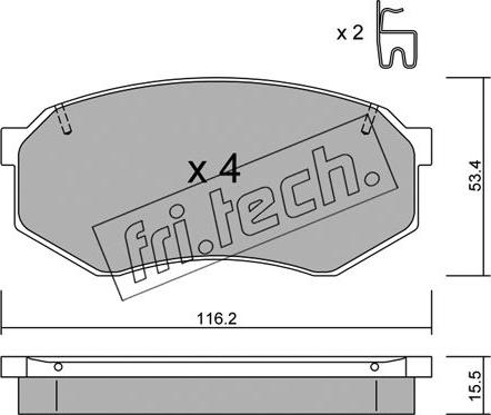 Fri.Tech. 487.0 - Kit pastiglie freno, Freno a disco autozon.pro