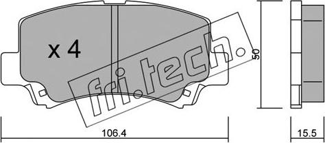 Fri.Tech. 434.0 - Kit pastiglie freno, Freno a disco autozon.pro