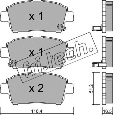 Fri.Tech. 438.0 - Kit pastiglie freno, Freno a disco autozon.pro