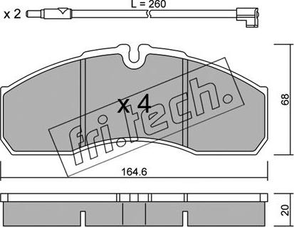 Fri.Tech. 594.3W - Kit pastiglie freno, Freno a disco autozon.pro