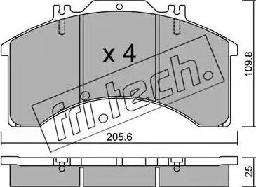 Fri.Tech. 596.0 - Kit pastiglie freno, Freno a disco autozon.pro