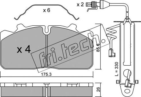 Fri.Tech. 598.2W - Kit pastiglie freno, Freno a disco autozon.pro