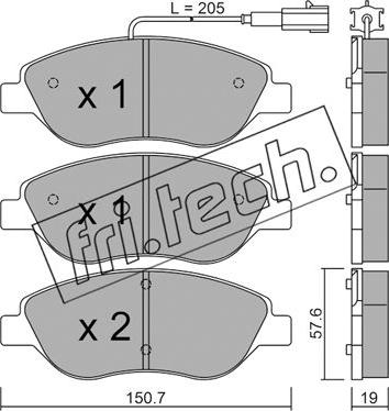 Fri.Tech. 593.0 - Kit pastiglie freno, Freno a disco autozon.pro