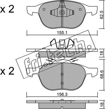 Fri.Tech. 550.1 - Kit pastiglie freno, Freno a disco autozon.pro