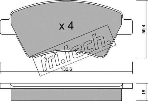 Fri.Tech. 560.0 - Kit pastiglie freno, Freno a disco autozon.pro