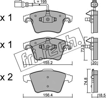 Fri.Tech. 568.0 - Kit pastiglie freno, Freno a disco autozon.pro