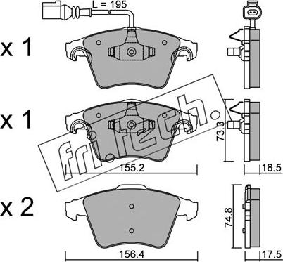 Fri.Tech. 568.1 - Kit pastiglie freno, Freno a disco autozon.pro