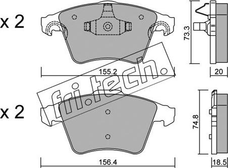 Fri.Tech. 568.3 - Kit pastiglie freno, Freno a disco autozon.pro