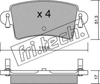 Fri.Tech. 562.0 - Kit pastiglie freno, Freno a disco autozon.pro