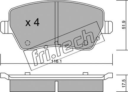 Fri.Tech. 501.0 - Kit pastiglie freno, Freno a disco autozon.pro