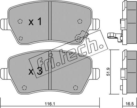 Fri.Tech. 501.1 - Kit pastiglie freno, Freno a disco autozon.pro