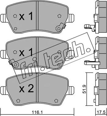 Fri.Tech. 501.2 - Kit pastiglie freno, Freno a disco autozon.pro