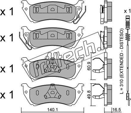 Fri.Tech. 586.1W - Kit pastiglie freno, Freno a disco autozon.pro