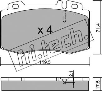 Fri.Tech. 579.0 - Kit pastiglie freno, Freno a disco autozon.pro