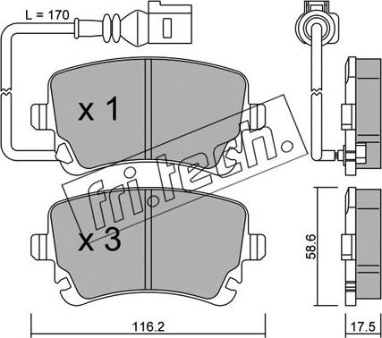 Fri.Tech. 570.0 - Kit pastiglie freno, Freno a disco autozon.pro