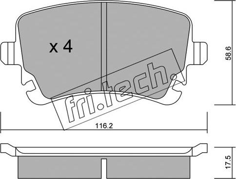 Fri.Tech. 570.2 - Kit pastiglie freno, Freno a disco autozon.pro