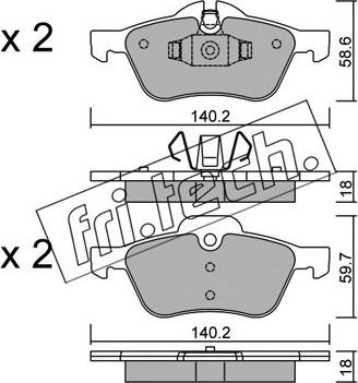 Fri.Tech. 571.0 - Kit pastiglie freno, Freno a disco autozon.pro