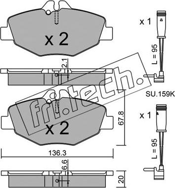 Fri.Tech. 578.0W - Kit pastiglie freno, Freno a disco autozon.pro