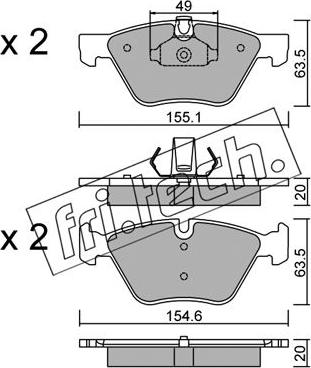 Fri.Tech. 573.0 - Kit pastiglie freno, Freno a disco autozon.pro