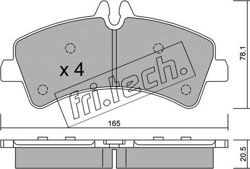 Fri.Tech. 690.0 - Kit pastiglie freno, Freno a disco autozon.pro