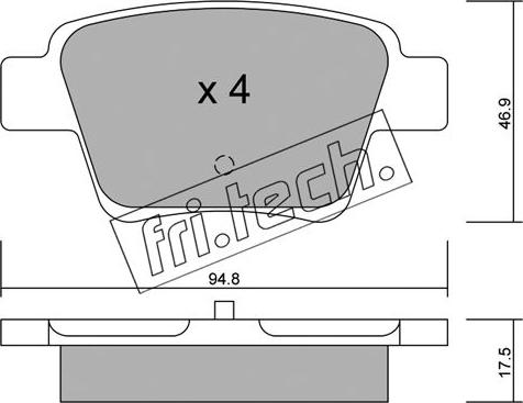 Fri.Tech. 655.0 - Kit pastiglie freno, Freno a disco autozon.pro