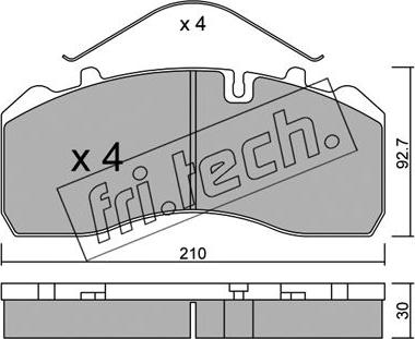 Fri.Tech. 600.0 - Kit pastiglie freno, Freno a disco autozon.pro