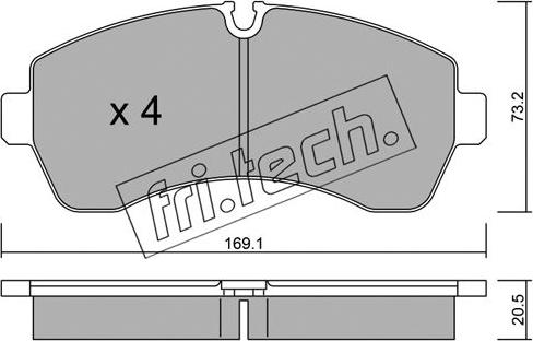 Fri.Tech. 689.0 - Kit pastiglie freno, Freno a disco autozon.pro