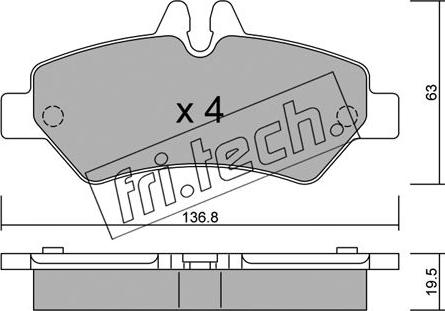 Fri.Tech. 688.0 - Kit pastiglie freno, Freno a disco autozon.pro