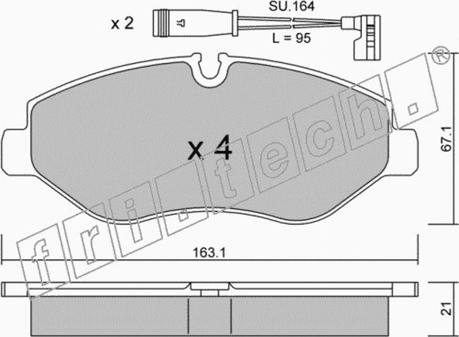 Fri.Tech. 6870W - Kit pastiglie freno, Freno a disco autozon.pro