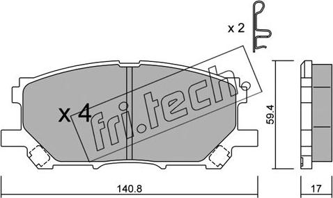 Fri.Tech. 634.0 - Kit pastiglie freno, Freno a disco autozon.pro