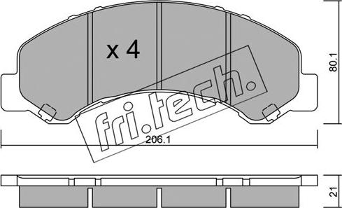 Fri.Tech. 637.0 - Kit pastiglie freno, Freno a disco autozon.pro