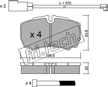 Fri.Tech. 620.2W - Kit pastiglie freno, Freno a disco autozon.pro