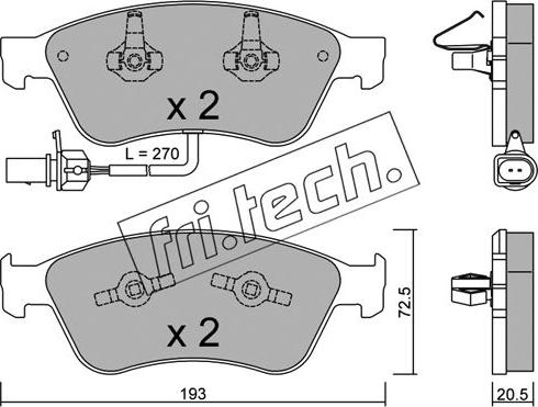 Fri.Tech. 678.0 - Kit pastiglie freno, Freno a disco autozon.pro