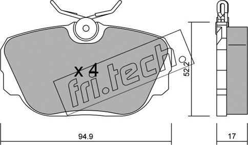 Fri.Tech. 044.0 - Kit pastiglie freno, Freno a disco autozon.pro