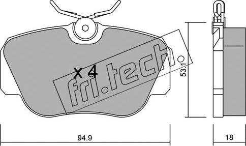 Fri.Tech. 043.0 - Kit pastiglie freno, Freno a disco autozon.pro