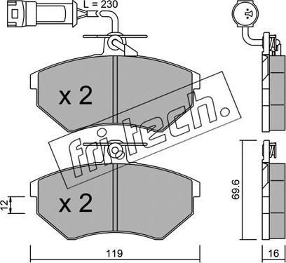 Fri.Tech. 052.4 - Kit pastiglie freno, Freno a disco autozon.pro