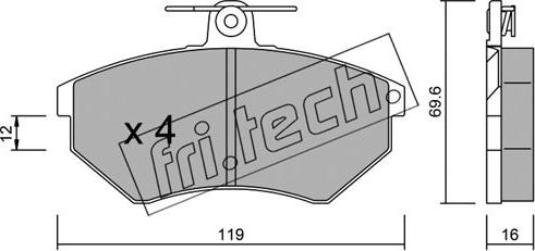 Fri.Tech. 052.0 - Kit pastiglie freno, Freno a disco autozon.pro