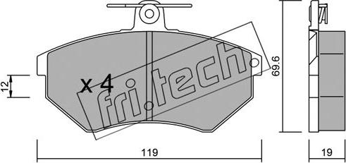 Fri.Tech. 052.2 - Kit pastiglie freno, Freno a disco autozon.pro