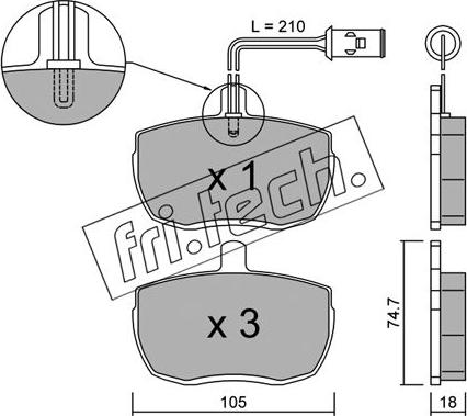 Fri.Tech. 018.5 - Kit pastiglie freno, Freno a disco autozon.pro