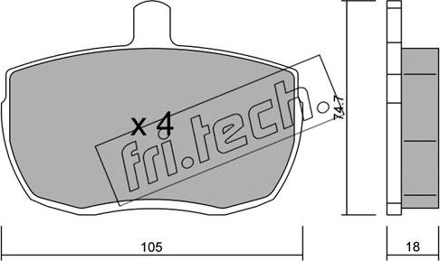 Fri.Tech. 018.0 - Kit pastiglie freno, Freno a disco autozon.pro